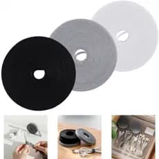 Organizador de Cabos Fios Abraçadeira Fita Velcro Preto Branco Cinza Informática Flexível