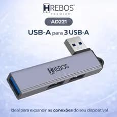 Adaptador Hub Hrebos Premium USB-A e Tipo C 4 Versões Expansor USB para Notebook PC MacOS Windows