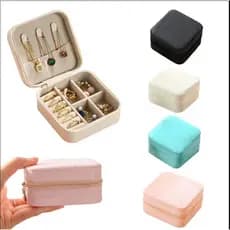 Porta-joias Portátil | Mini Maleta Estojo Organizador Brincos Bijuterias Colares Anéis - Couro | Presente Dia das Mães