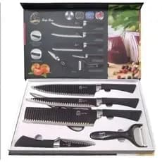 Kit Facas Profissional 6 Peças Personalizado com Símbolo do seu Time Gravação Laser Churrasco, NOME, FRASE EMPRES