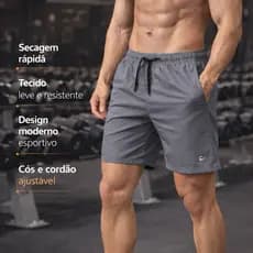 Bermuda Masculina Academia treino esporte tactel  short masculino hs