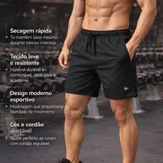 Short masculino academia bermuda masculina tactel hs