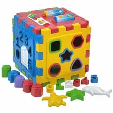 Brinquedo Cubo Didático Educativo Grande Peças de Montar Tapete Encaixe Interativo 20 Peças