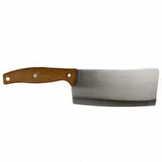Cutelo Faca de Cozinha Lâmina Inox Cabo Madeira Machadinha Facão 28cm 6 Polegadas Utensílio Cozinha