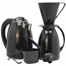 Chaleira Elétrica + Kit Café Prático Preto Garrafa Térmica 650ml Açucareiro Coador Para Filtro 220v