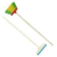 Kit Limpeza Infantil Brinquedo Vassoura + Rodo