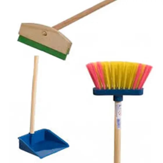Kit de Limpeza Infantil - Brinquedo - Vassoura + Rodo + Pa - Kit com 3