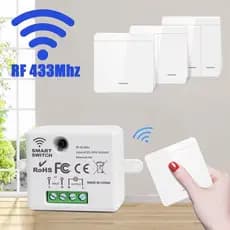 Kit Interruptor Inteligente de parede sem fio, receptor de relé rf 433mhz interruptor de painel
