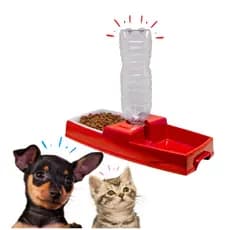 Comedouro Duplo Pet Bebedouro Automático Suporte para Garrafa Comedouro para Cachorro Gato Coelho
