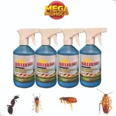 Kit 04 Veneno para Barata Formiga Cupim Pulgas e Carrapatos Killer 500 ml