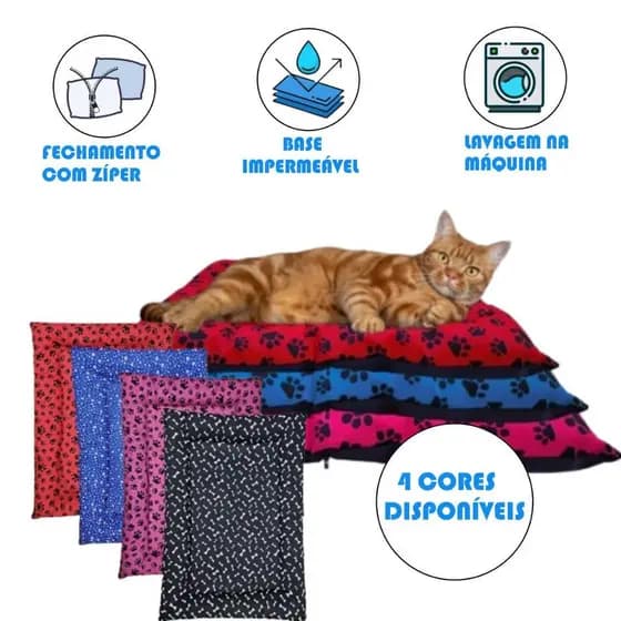 Cama Colchonete Almofada para Gato Caminha Pet Macia Alta Qualidade Lavável com Zíper