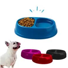 Comedouro Bebedouro Duplo Pet 1.000ml Para Gato Cachorro Coelho 2 em 1 Água e Ração 500ml Cada Lado