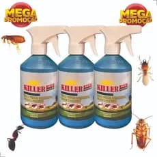 Kit 03 Combate Barata Formiga Cupim Pulgas e Carrapatos Killer 250 ml