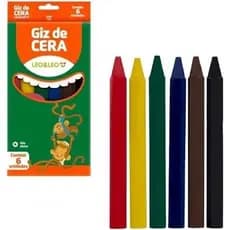 Giz De Cera 6 Cores Grosso 10X100Mm - Leo e leo