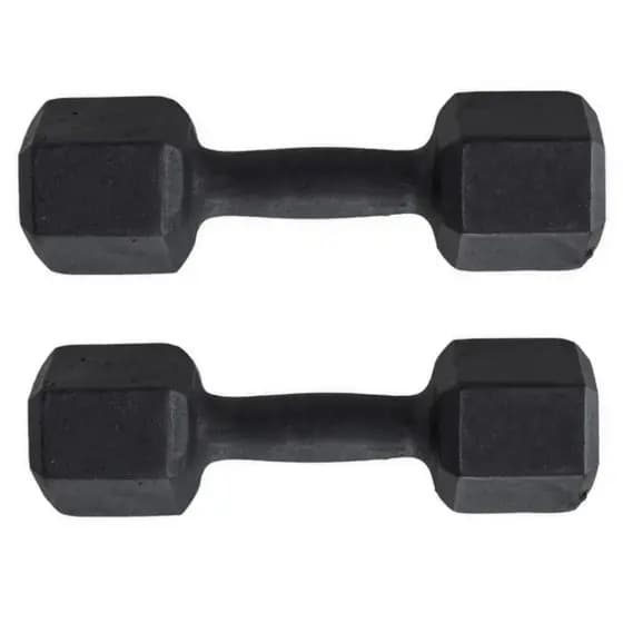 Halter dumbbell 4kg sextavados par total 8kg pintado preto