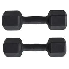 Halter 2kg o par total 4kg sextavados dumbbell pintado anatômico preto