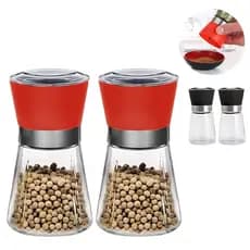 Kit 2 Moedor Manual de cerâmica 180 ml de Sal Grosso Pimenta do Reino Temperos Mix de Especiarias Gourmet
