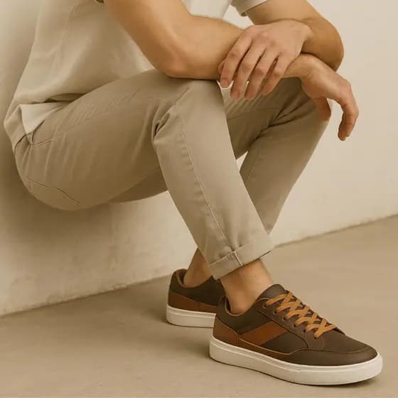 Sapatenis Caramelo Social Estilo Sneaker Confortavel Premium