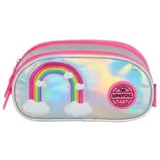 Estojo Escolar Triplo Infantil Luxcel EI41135UP UP4YOU Arco-íris