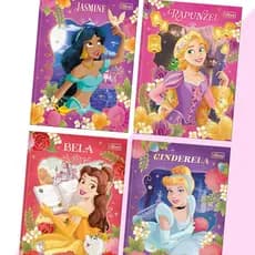 Caderno Brochura Colegial Princesas 160 Folhas Decoradas Tilibra
