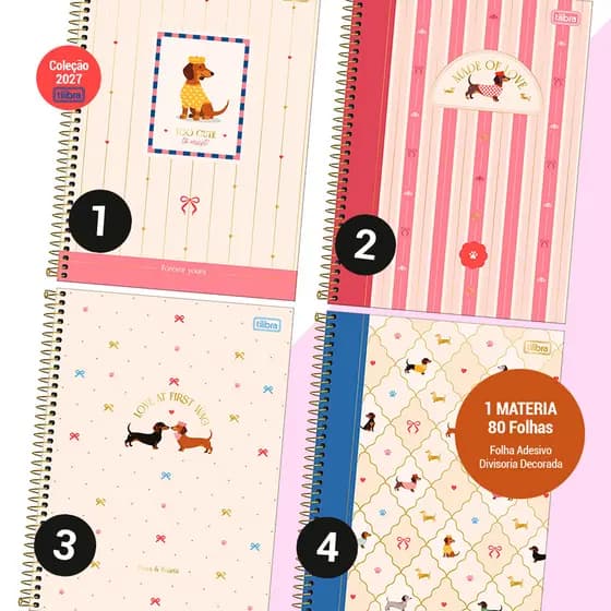 Caderno Universitário Brownie 1M 80F Tilibra