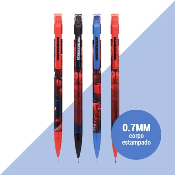 Lapiseira Plástica Spiderman Homem Aranha 0,7 MM Molin