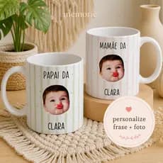 Caneca Personalizada com Nome e Foto | Presente Criativo para Mães, Pais, Avós, Dindos e Amigos