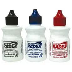 Tinta para carimbo RADEX 40ml preta vermelha e azul