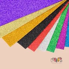 Placa em EVA com glitter DUBFLEX colorido 48x40cm 1,8mm