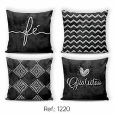 Kit Capa de Almofada Decorativa Estampada Quarto ou Sala 04 Peças