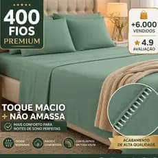 Jogo de Lençol Solteiro, Casal, Queen e King 400 Fios Micropercal Macio Não Amassa com Elástico