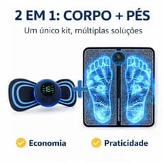 Massageador Elétrico Pés EMS Portátil + Tapete Massageador Alívio Dor Muscular e Circulação Perna Pé