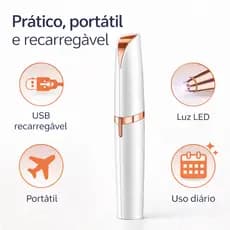 Depilador Sobrancelha Elétrico Recarregável USB Caneta Depiladora Facial Portátil com Luz LED