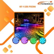 Kit 4 Luminarias LED  Para Piscina 16 cores diferentes Impermeavel  PRONTA ENTREGA