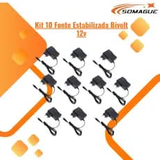 Kit 10 Fonte Estabilizada Bivolt 12v 2a Fita Led 5050 3528