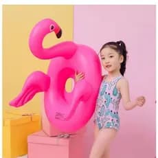 Boiá Flamingo infantil para natação flutuante com Encaixe para as Pernas 65cm-90cm-120cm