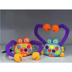 Brinquedo Sensorial educativo Caranguejo Bebê e criança Educativo Pop IT Estica e Puxa