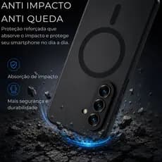 Capinha Magnética Samsung A36 5G Preta Compatível Carregamento por Indução Anti Impacto Premium Slim