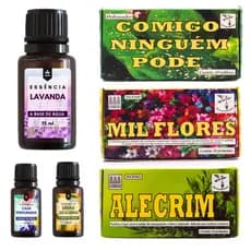 Kit 3 Cx Defumador 60 Tabletes + 3 Essências a Base de Água 15ml