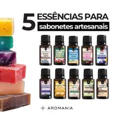 Kit 5 Essências para Sabonete Artesanal – Aromas Premium para Cosméticos e Velas – 10ml