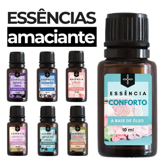Essência Para Amaciante de Roupas Alto Rendimento Toque Suave Aroma Duradouro | 10ml a Base de Óleo