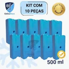 Kit 10 Gelo em Gel Reutilizável Artificial Rígido 500ml - Original Gelotech para Bolsa Térmica Cooler