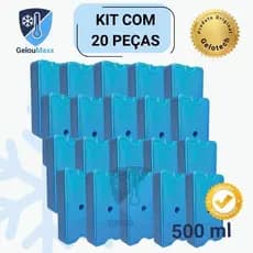 Kit 20 Gelo em Gel Reutilizável Artificial 500ml Rígido - Original Gelotech para Bolsa Térmica Cooler