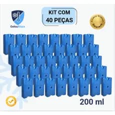 Kit 40 Gelo Gel Reutilizável Artificial Rígido 200ml - Original Gelotech para Bolsa Térmica Cooler
