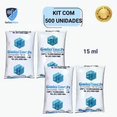 KIT 500 GELO GEL FLEXÍVEL REUTILIZÁVEL 15 ML GELOTECH SACHÊ ORIGINAL - PARA COOLER E CAIXA TÉRMICA
