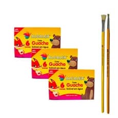 Tinta Guache Alcalex Kit com 6 Cores de 15ml Tinta Atóxica Ideal para Escola e Artes