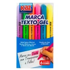 Marca-texto em Gel com 6 Cores Ideal para Folhas Finas Sem Borrões