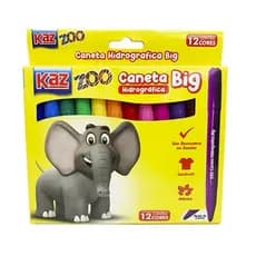 Canetinha Hidrografica Big Zoo C/12 Cores - Kaz