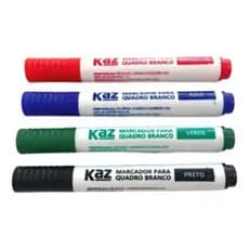 Pincel Caneta Marcador Para Quadro Branco Lousa 4 Cores Kaz