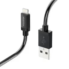 Cabo para Iphone 1m Lightning USB Carplay Metal Reforçado Carregamento Rápido